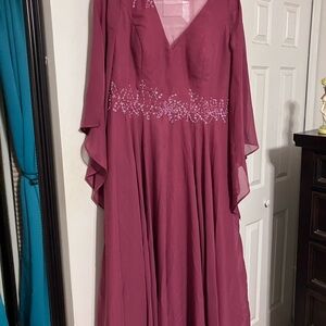 Elegant Mauve Evening Dress